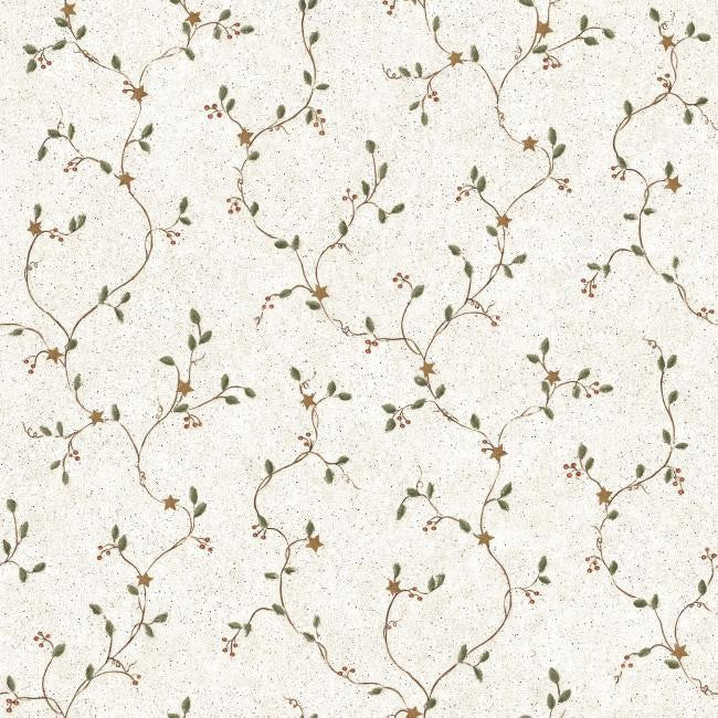 York PC4129 Folk Heart II Mini Star Vine Wallpaper