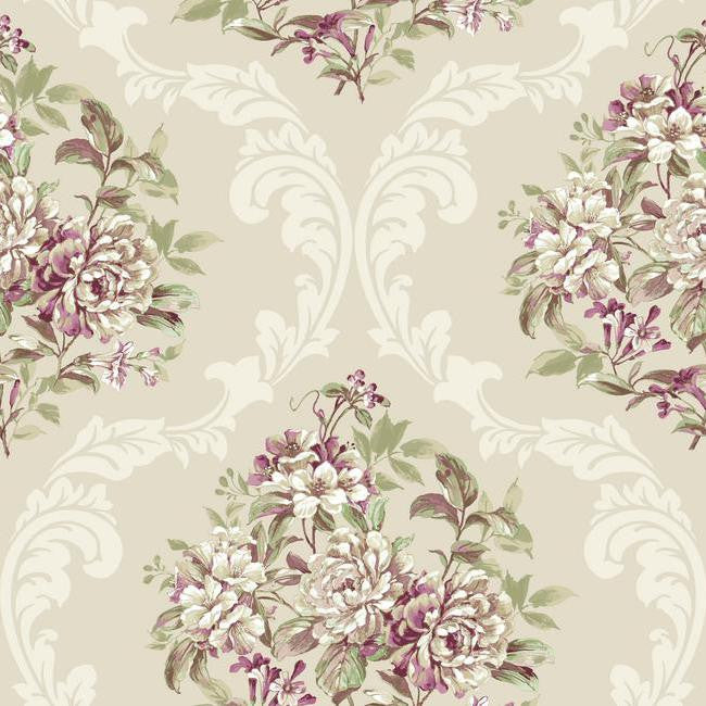 York Wallpaper PN0448 Framed Bouquet