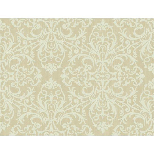 York PS3873 Beige Book Open Damask Wallpaper