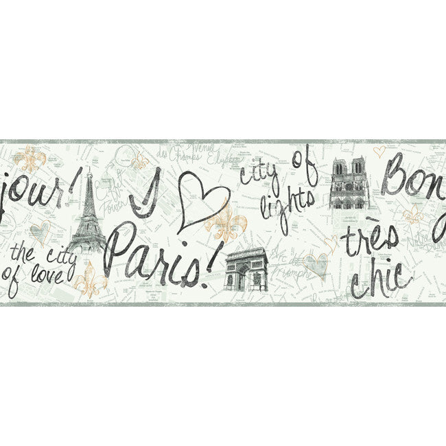York Wallpaper PW3901B Border Portfolio II Paris Border