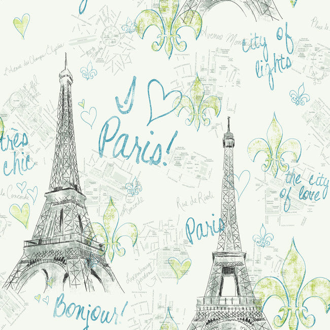 York PW3908 Girl Power 2 Paris Wallpaper