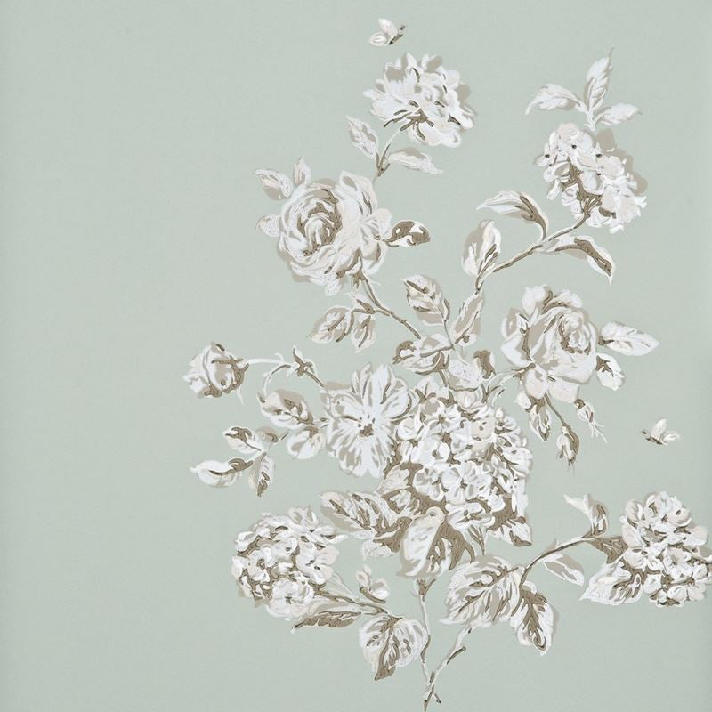 Baker Lifestyle Wallpaper PW78003.5 Mottisfont Aqua/Silver
