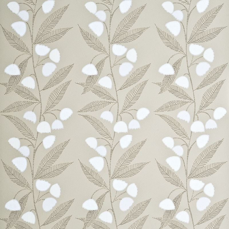 Baker Lifestyle Wallpaper PW78020.4 Bell Flower Stone/Ivory