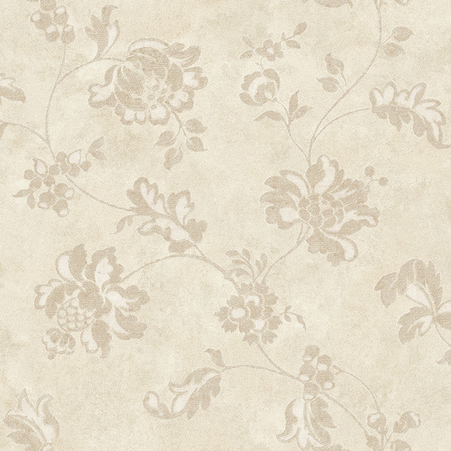 York RE9057 Vintage Patina Damask Document Wallpaper