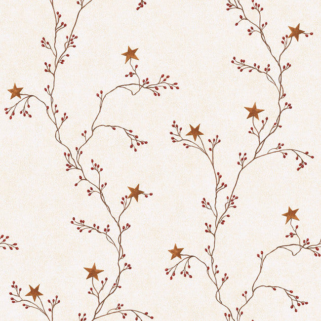 York Wallpaper RF3525CB Star Berry Vine