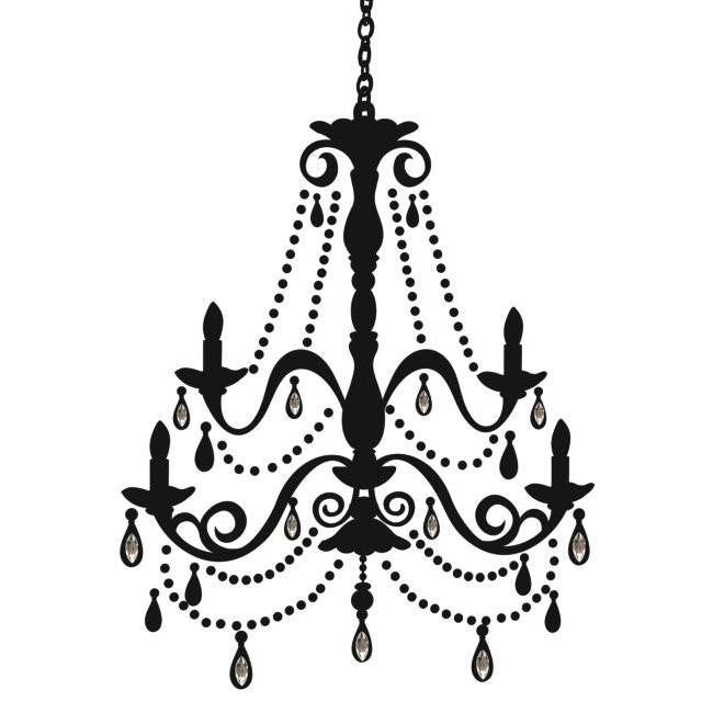 York Wallpaper RMK1805GM Border Book Chandelier with Gems Wall Decal
