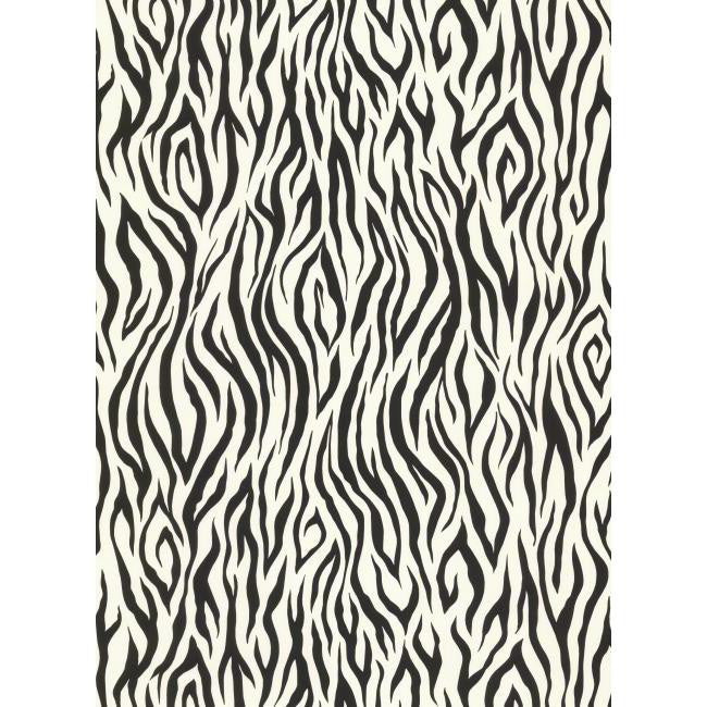 York RU8166 Black & White Book Zebra Skin Wallpaper