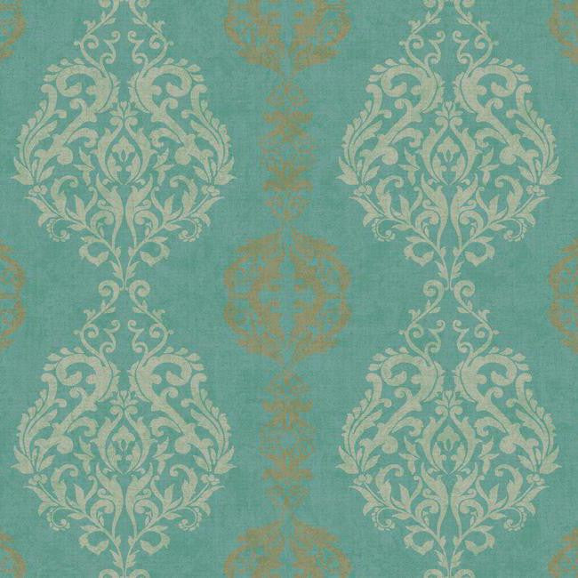 York WB5432 Botanical Fantasy Damask Stripe Wallpaper