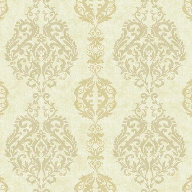 York WB5434 Botanical Fantasy Damask Stripe Wallpaper