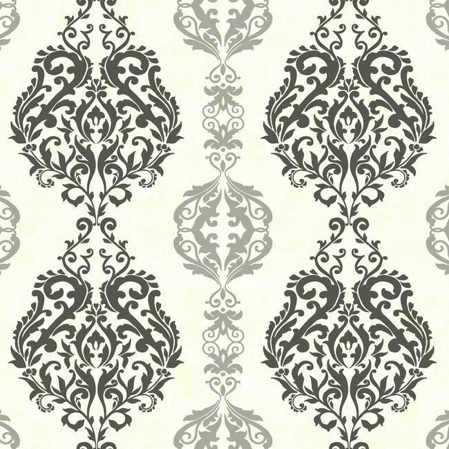 York WB5438 Botanical Fantasy Damask Stripe Wallpaper
