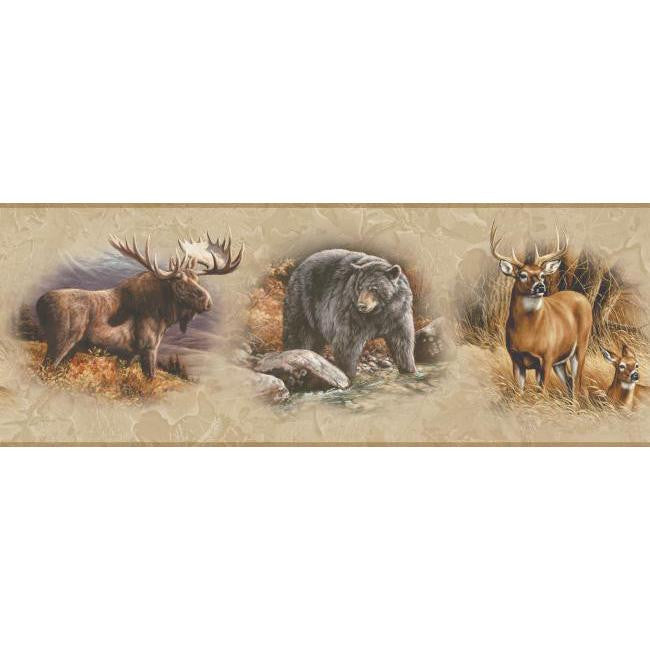 York Wallpaper WD4305B Border Book North American Animals Border