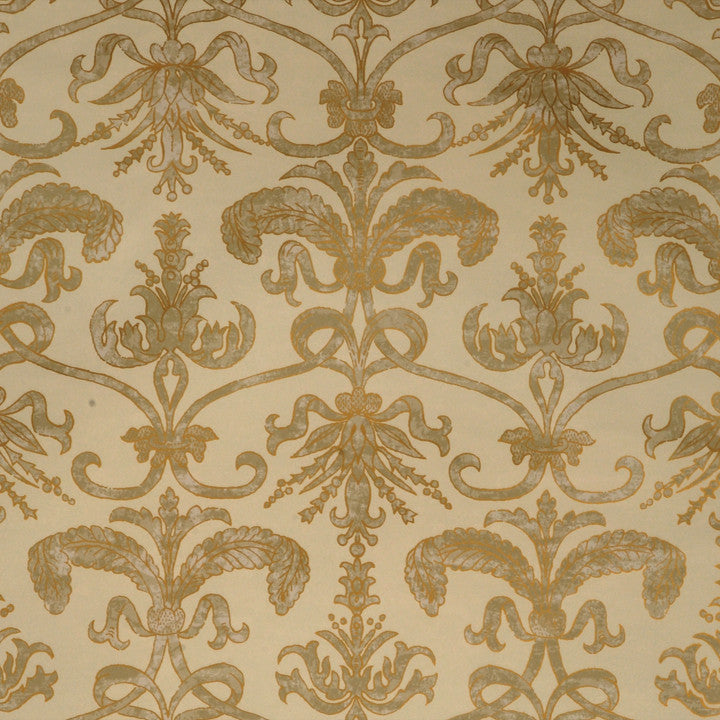Scalamandre Wallpaper WP81089A-007 Madrid Ivory & Gold On Beige