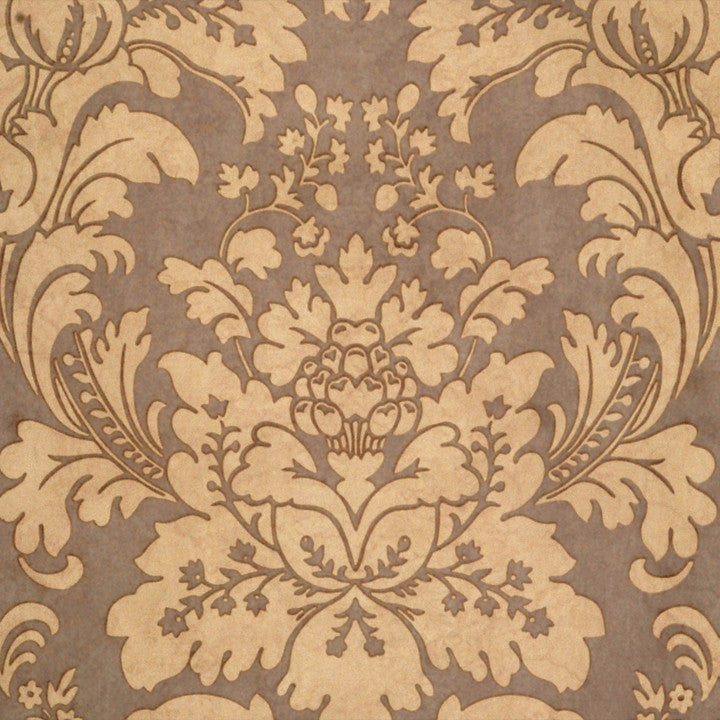 Scalamandre Wallpaper WP81305MM-008 Locksley Damask Taupe On Elephant