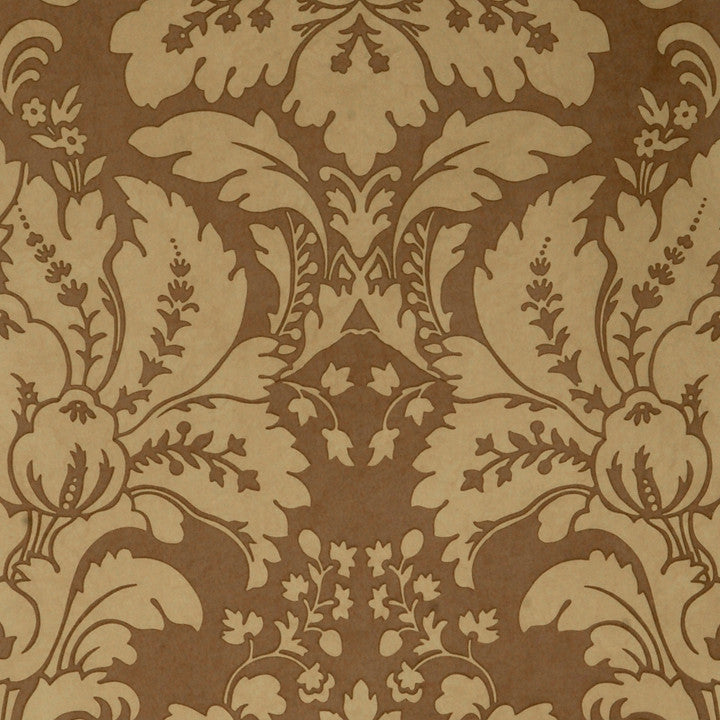 Scalamandre Wallpaper WP81305MM-013 Locksley Damask Puce On Taupe