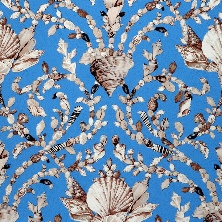 Scalamandre Wallpaper WP81586-002 Seashell Baroque Export Blue