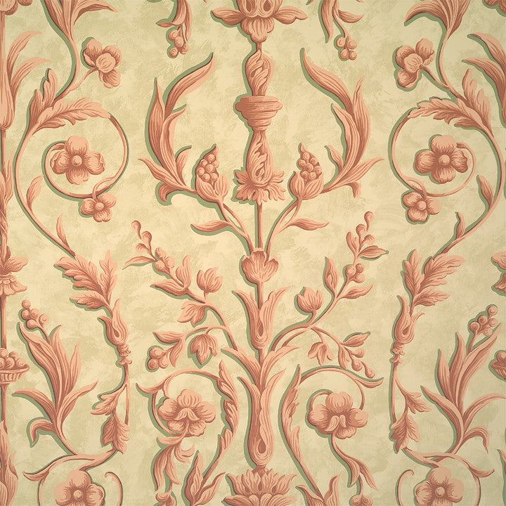 Scalamandre Wallpaper WP81644-003 Arabesque Corals On Sand Fresco