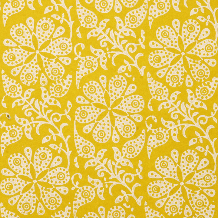 Scalamandre Wallpaper WP88278-001 Shalimar Ivory On Citron
