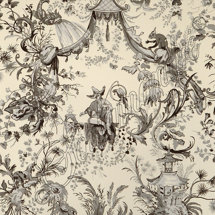 Scalamandre Wallpaper WP88286-001 Petite Chinois Graphite