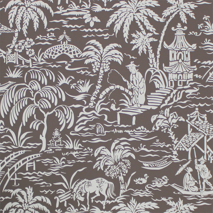 Scalamandre Wallpaper WP88288-007 Pechen Des Perles Cocoa Brown