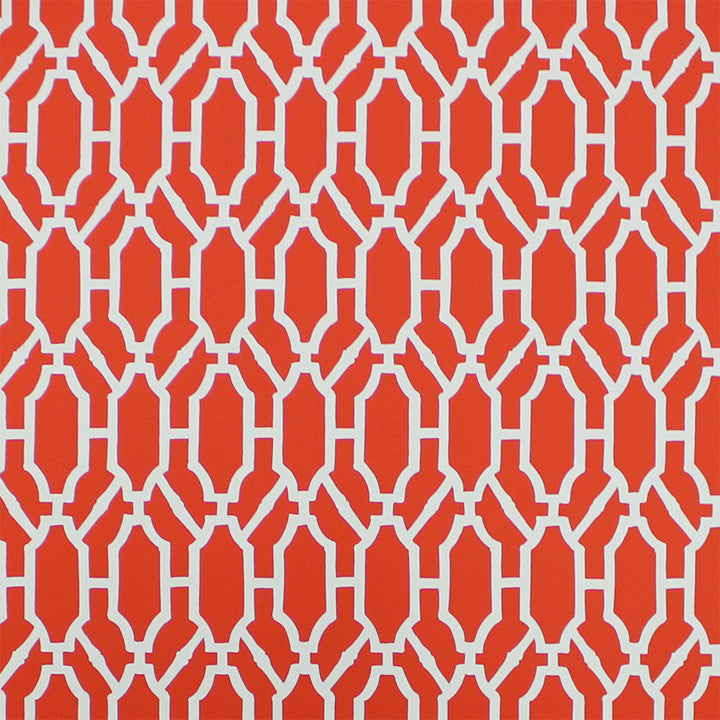 Scalamandre Wallpaper WP88325-004 Pavilion Trellis Tangerine