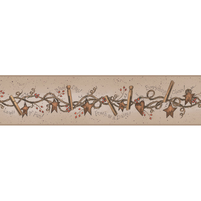 York Wallpaper YC3316BD Welcome Home Wash Day Border