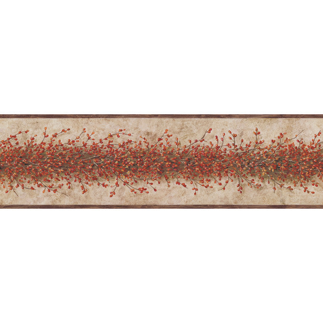 York Wallpaper YC3349BD Welcome Home Pip Berry Garland Border