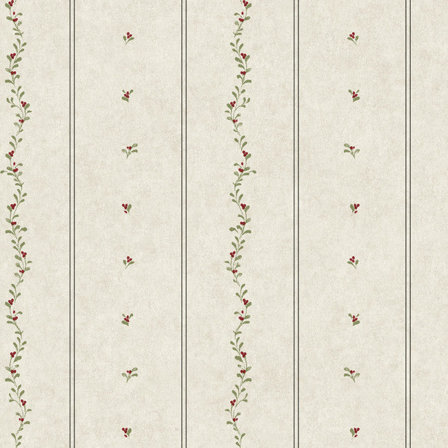 York YC3361 Welcome Home Mini Leaves Stripe Wallpaper