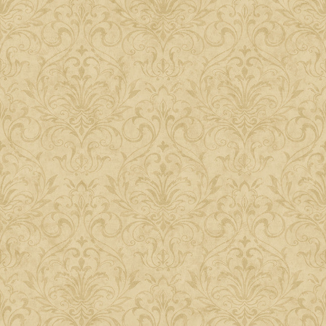 York YC3376 Welcome Home Distressed Damask Wallpaper
