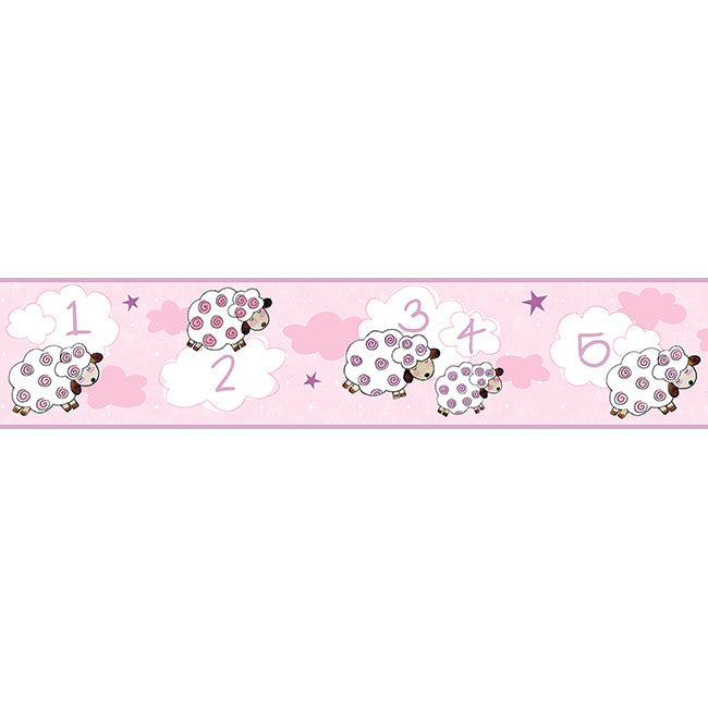York Wallpaper YS9164BD Peek-A-Boo Counting Sheep Border