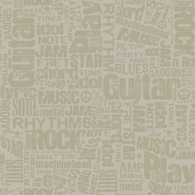 York ZB3128 Boys Will Be Boys Rocker Text Wallpaper