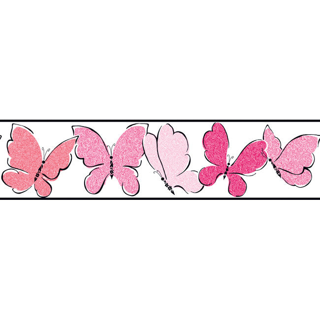 York Wallpaper ZB3427BD Border Portfolio II Doodle Butterfly Border