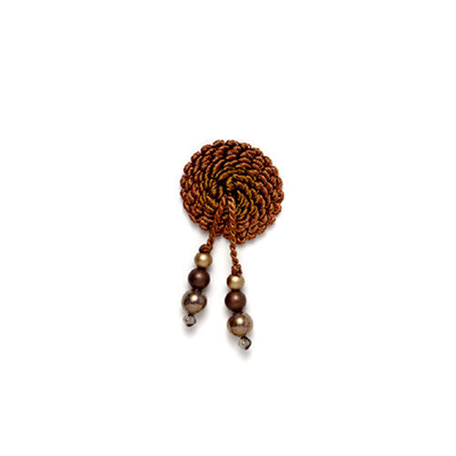 Robert Allen Trim 033360 Beaded Button Copper