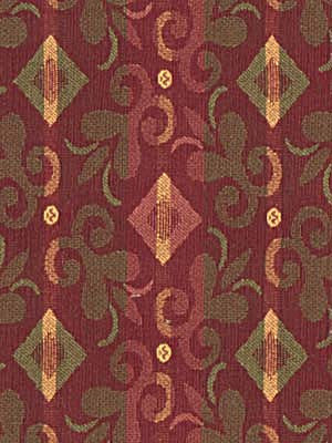 Robert Allen Fabric 040421 Diamond Scroll Merlot