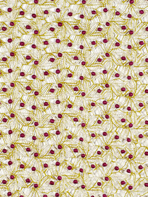 Beacon Hill Fabric 050087 Crochet Leaves Venetian Pink