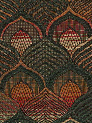 Robert Allen Fabric 055389 Peacock Tails Forest