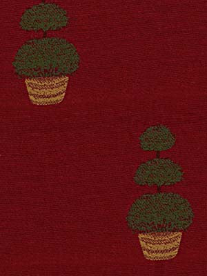 Robert Allen Fabric 055856 Topiary Basket Ruby
