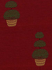Robert Allen Fabric 055856 Topiary Basket Ruby