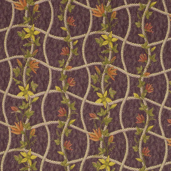 Robert Allen Fabric 062179 Crinkle Vines Plum