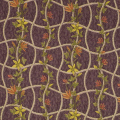 Robert Allen Fabric 062179 Crinkle Vines Plum