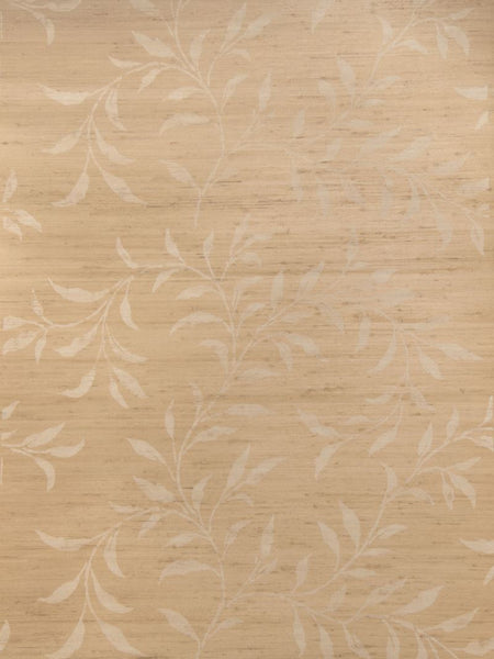 Stroheim Wallpaper 0657501 Viney Leaf Jute Almond On Flax