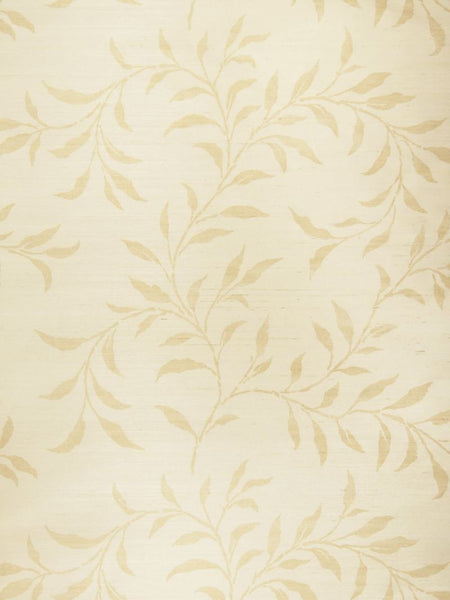 Stroheim Wallpaper 0659705 Viney Leaf Sisal Sand On Oyster