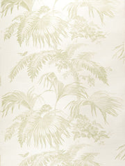 Stroheim Wallpaper 0660104 Palm Garden Sisal Green On Oyster