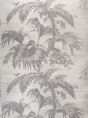 Stroheim Wallpaper 0660105 Palm Garden Sisal Slate On Gray