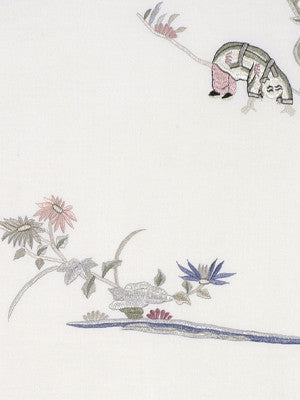 Beacon Hill Fabric 068752 Oriental Games Ivory Gray
