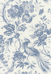 FSchumacher Fabric 1048044 Birds Of Paradise Blue