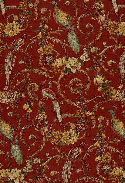 FSchumacher Fabric 1124001 Madrigal Brick Red