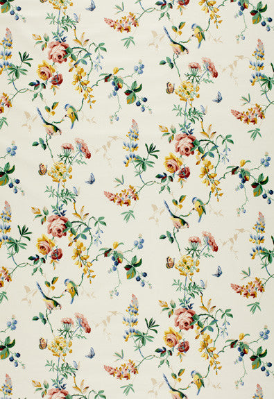 FSchumacher Fabric 1235030 Chickadee Floral Primary