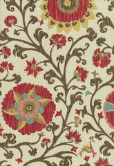 FSchumacher Fabric 1327000 Fergana Embroidery Print Teak