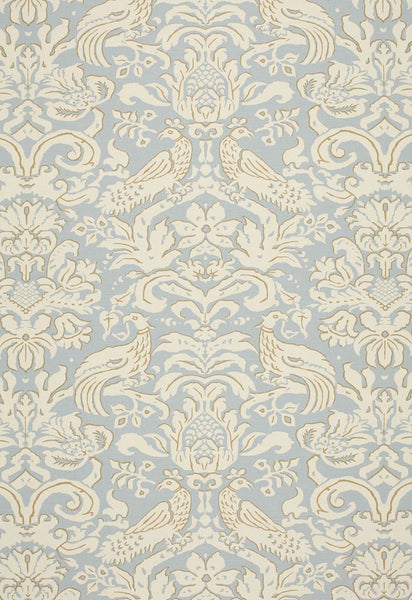 FSchumacher Fabric 1328000 Aldwyn Damask ROBIN'S Egg