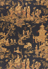 FSchumacher Fabric 168274 Chinois Charcoal